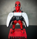 Suporte Premium Para Controle de Playstation e Xbox Deadpool  de luxo  pintado a mão Pronta Entrega com chaveiro de brinde