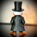 O Pato Donald Old Money – ( Figure decorativa Pato Donald Terno e cartola) GRANDE EXCLUSIVO Premium de Luxo a mão, Pronta entrega